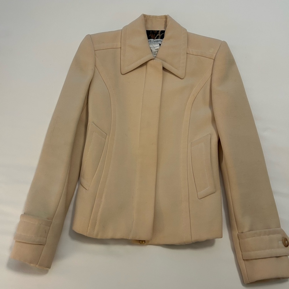 Dolce & Gabbana Cream Women's Pea(ish) Coat